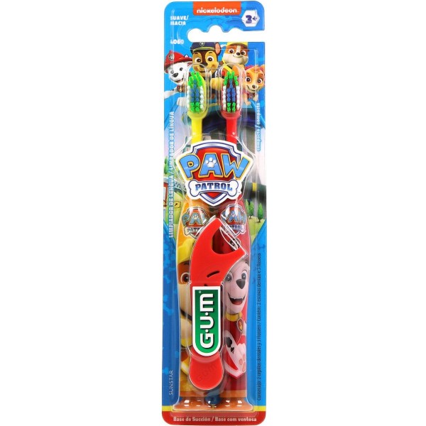 GUM Cepillo Dental Infantil Paw Patrol +3 Años Ultrasuave 2 Uds